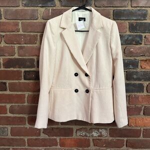 EMME Marella textured cords size 8 cream colored double breasted size 8